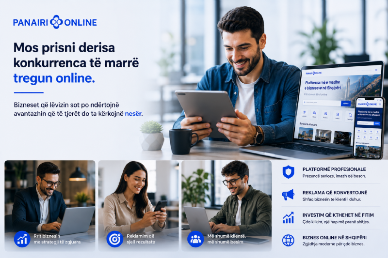 Pse bizneset që lëvizin sot po ndërtojnë avantazhin që të tjerët do ta kërkojnë nesër. Mos prisni derisa konkurrenca të marrë tregun online.